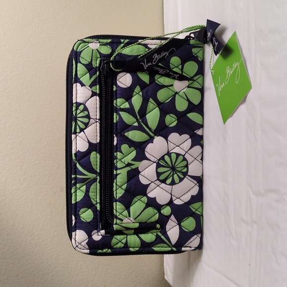 Vera Bradley Navy and Green Floral Wallet - Picture 2 of 5